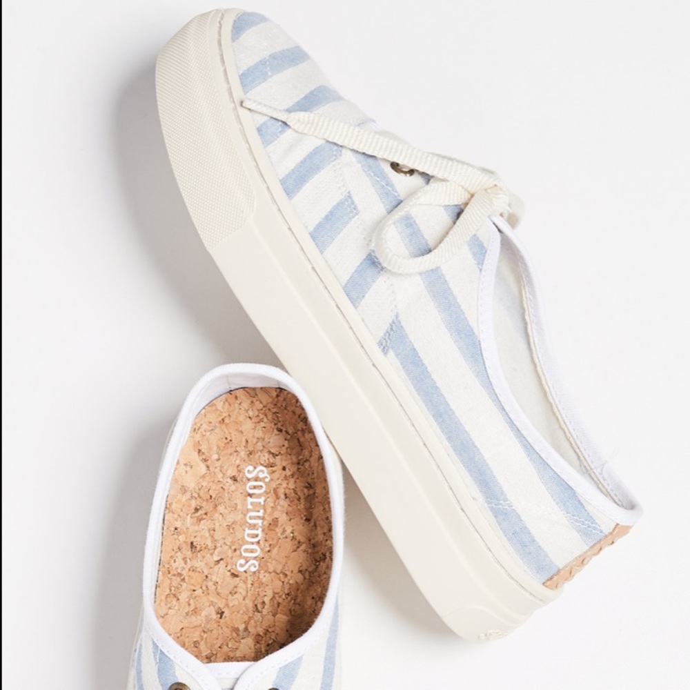 NWT Soludos Striped Platform Sneakers